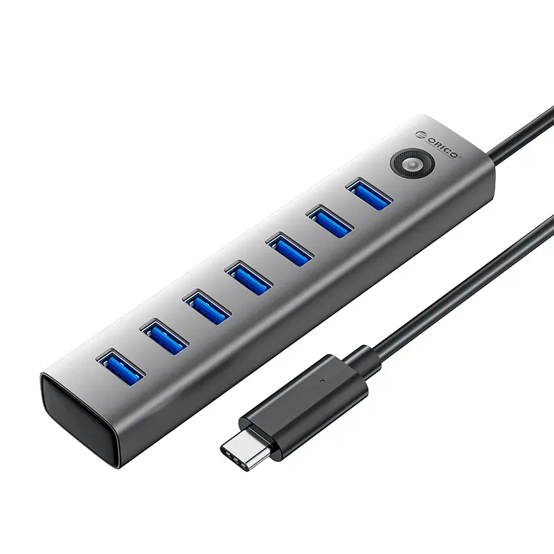 [0604141] Estación de acoplamiento  Orico HUB - USB 3,0 *7 - 1Mts 5 Gbps Tipo-C