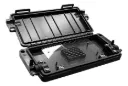 Caja de empalme Fibra Óptica 6 a 12 hilos exterior Negra