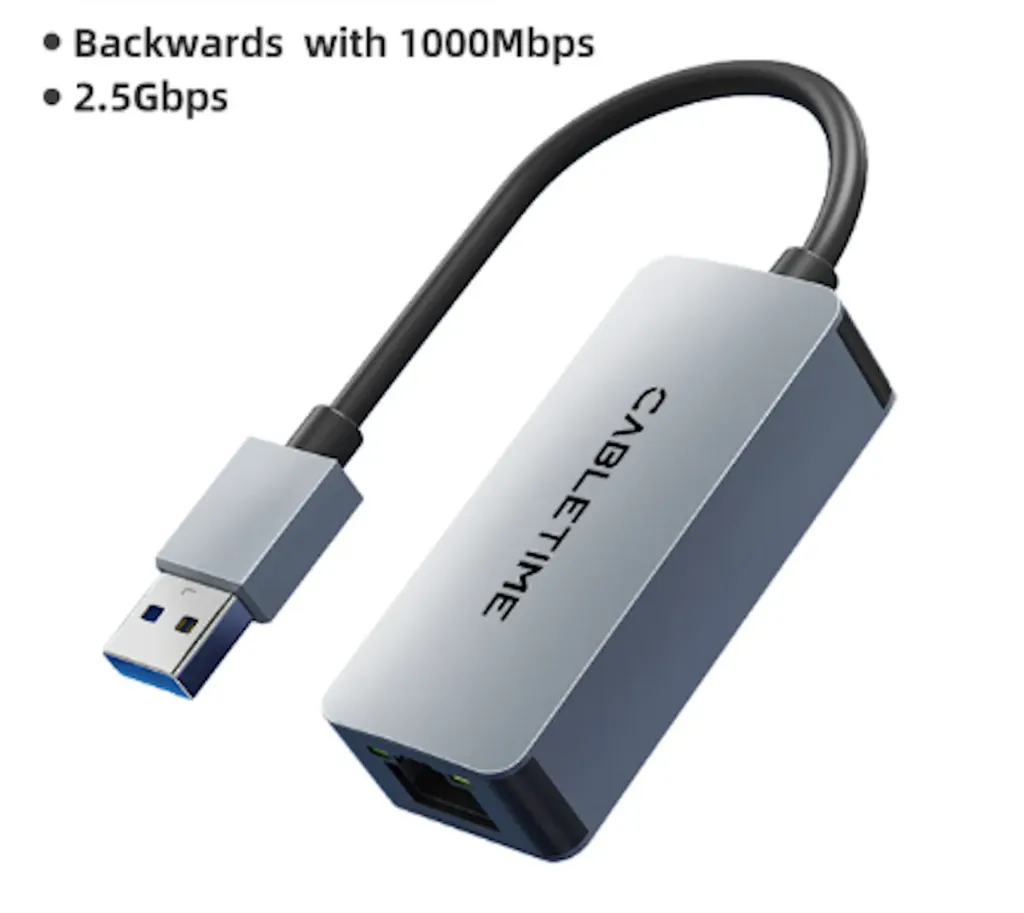 [0104006] Adaptador de Red RJ45 a USB 3.0 Multigigabit 2.5Gbps Cabletime